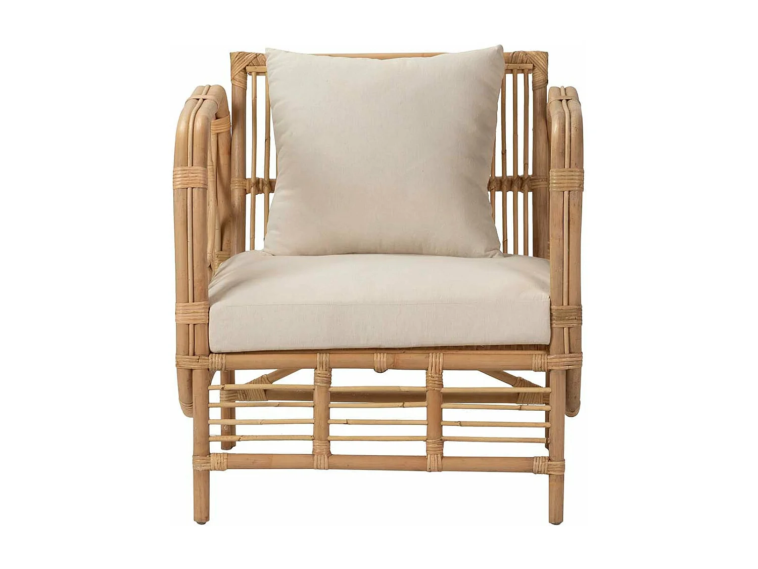 Sillon Mimbre Con Cojin 72x70x76 Cm