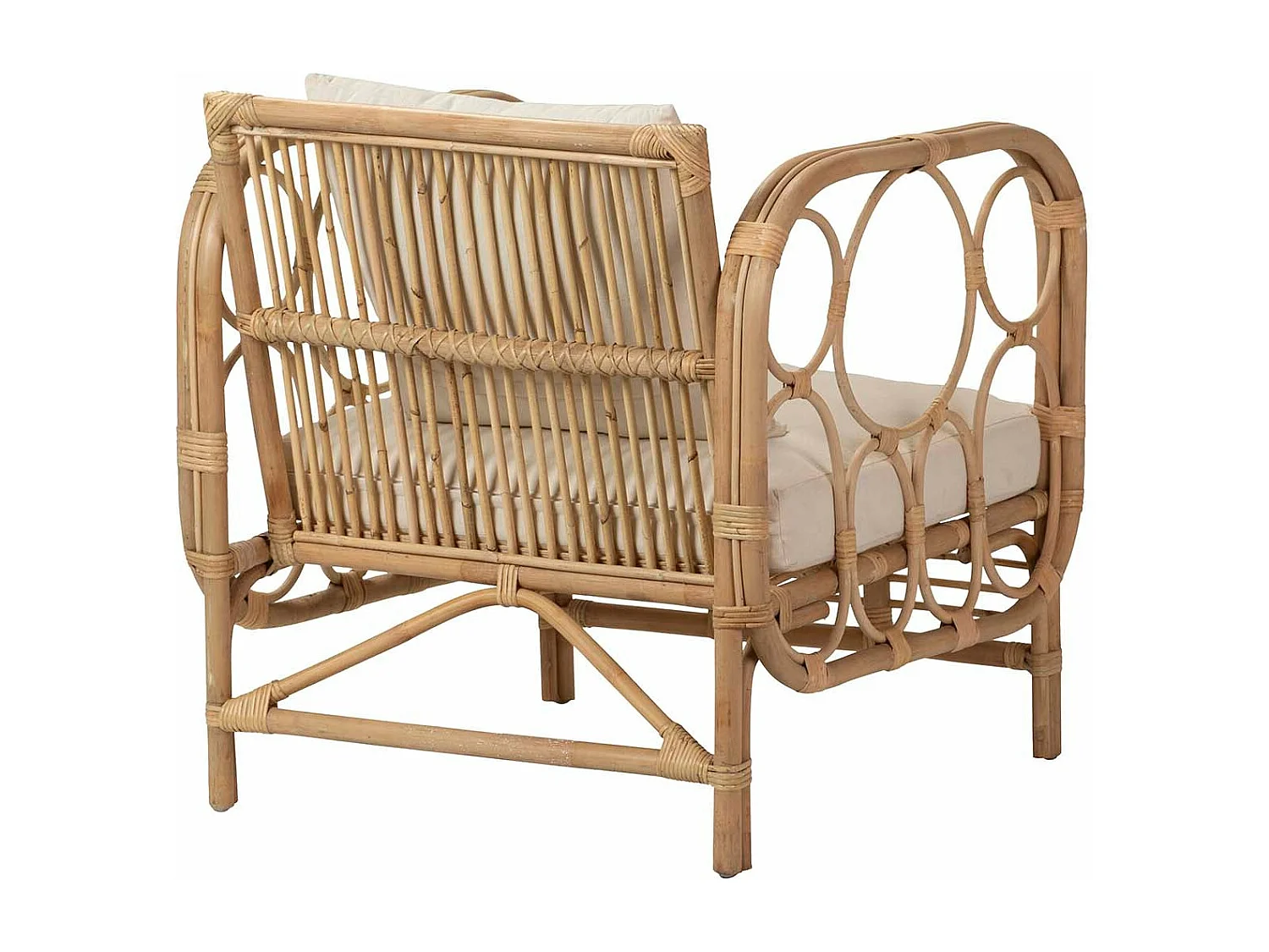 Sillon Mimbre Con Cojin 72x70x76 Cm