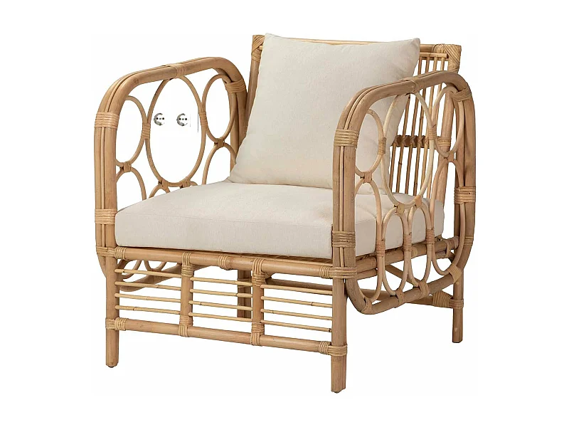 Sillon Mimbre Con Cojin 72x70x76 Cm