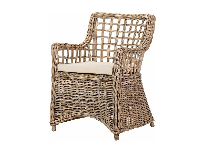 Butaca Con Cojin Ratan Natural Beige 64x62x87 Cm