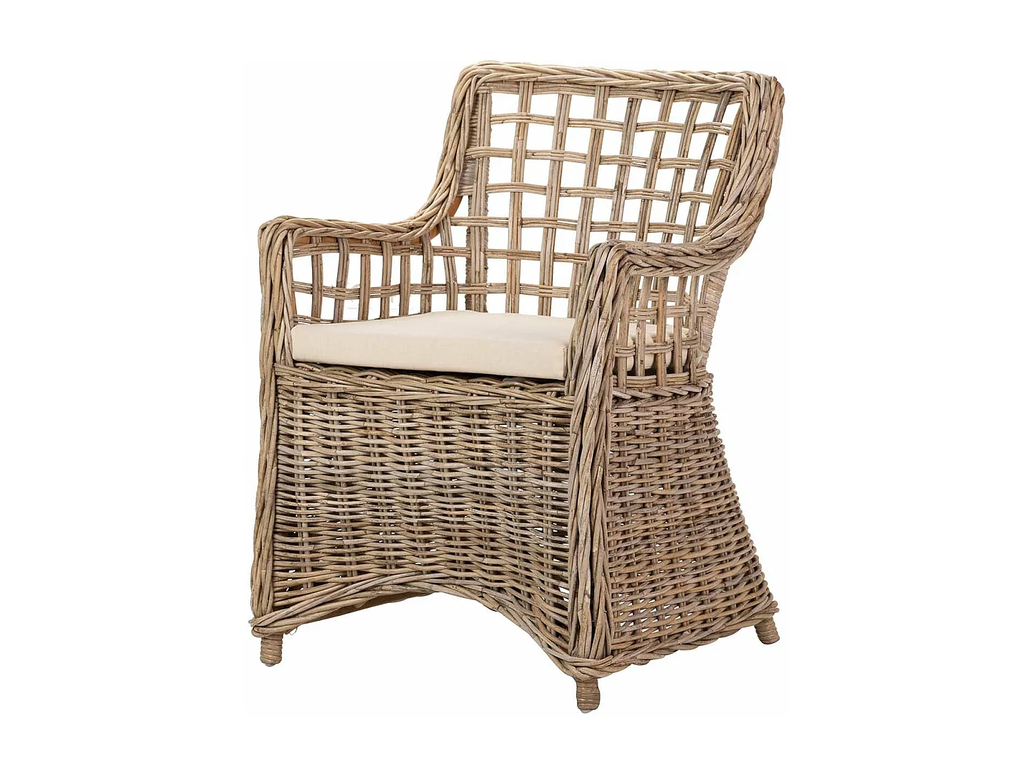 Butaca Con Cojin Ratan Natural Beige 64x62x87 Cm