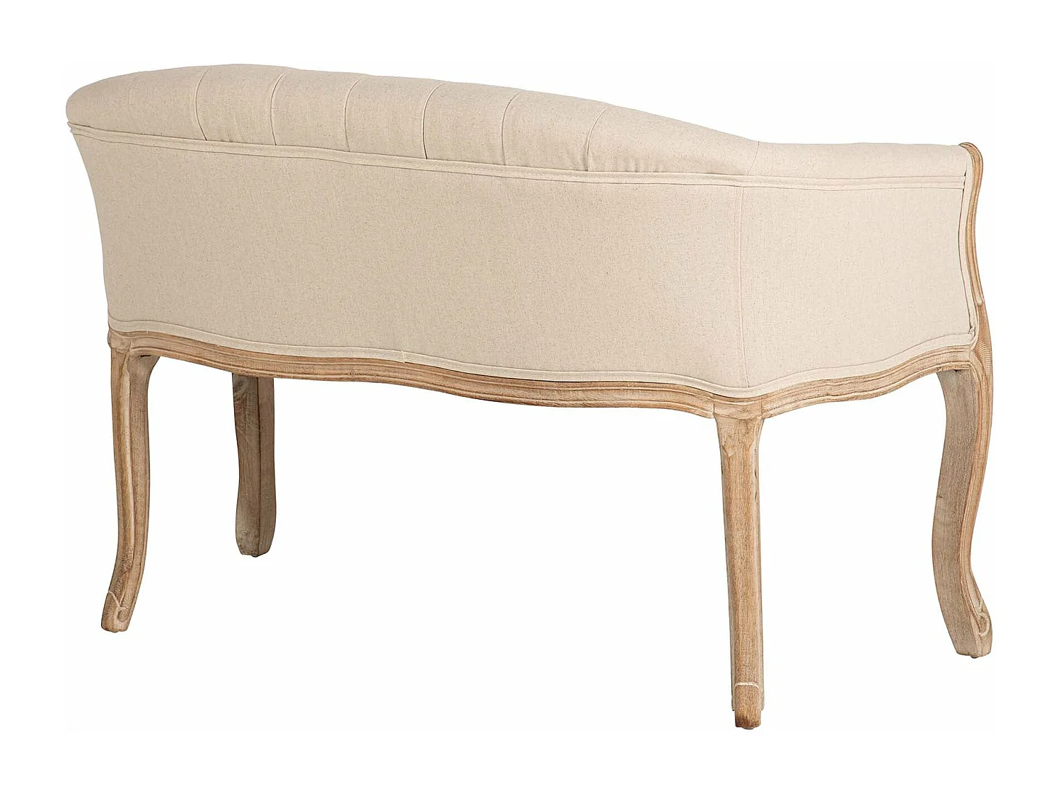 Butaca Doble Beige Capitoné Madera 107x61x71 Cm