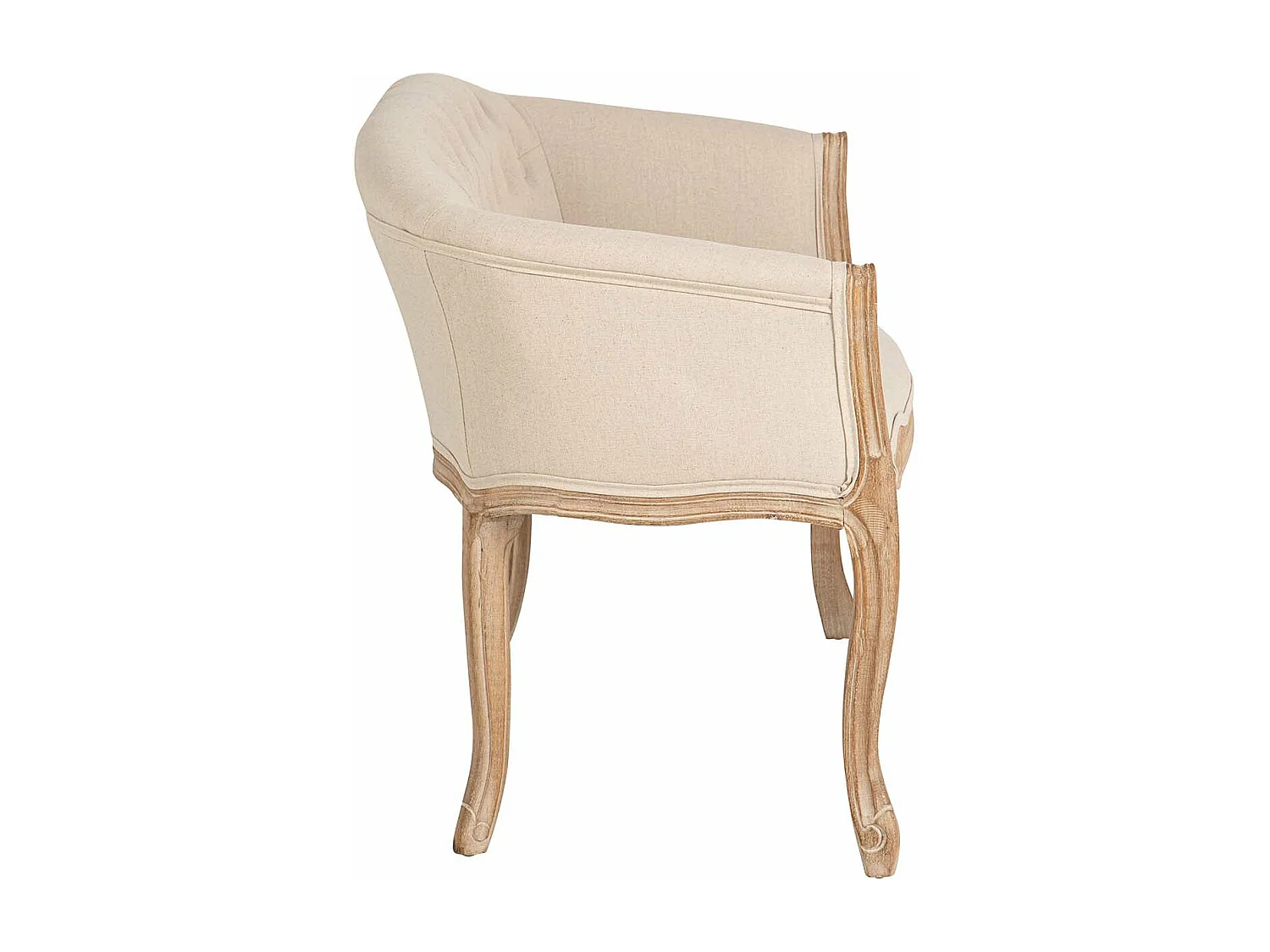 Butaca Doble Beige Capitoné Madera 107x61x71 Cm