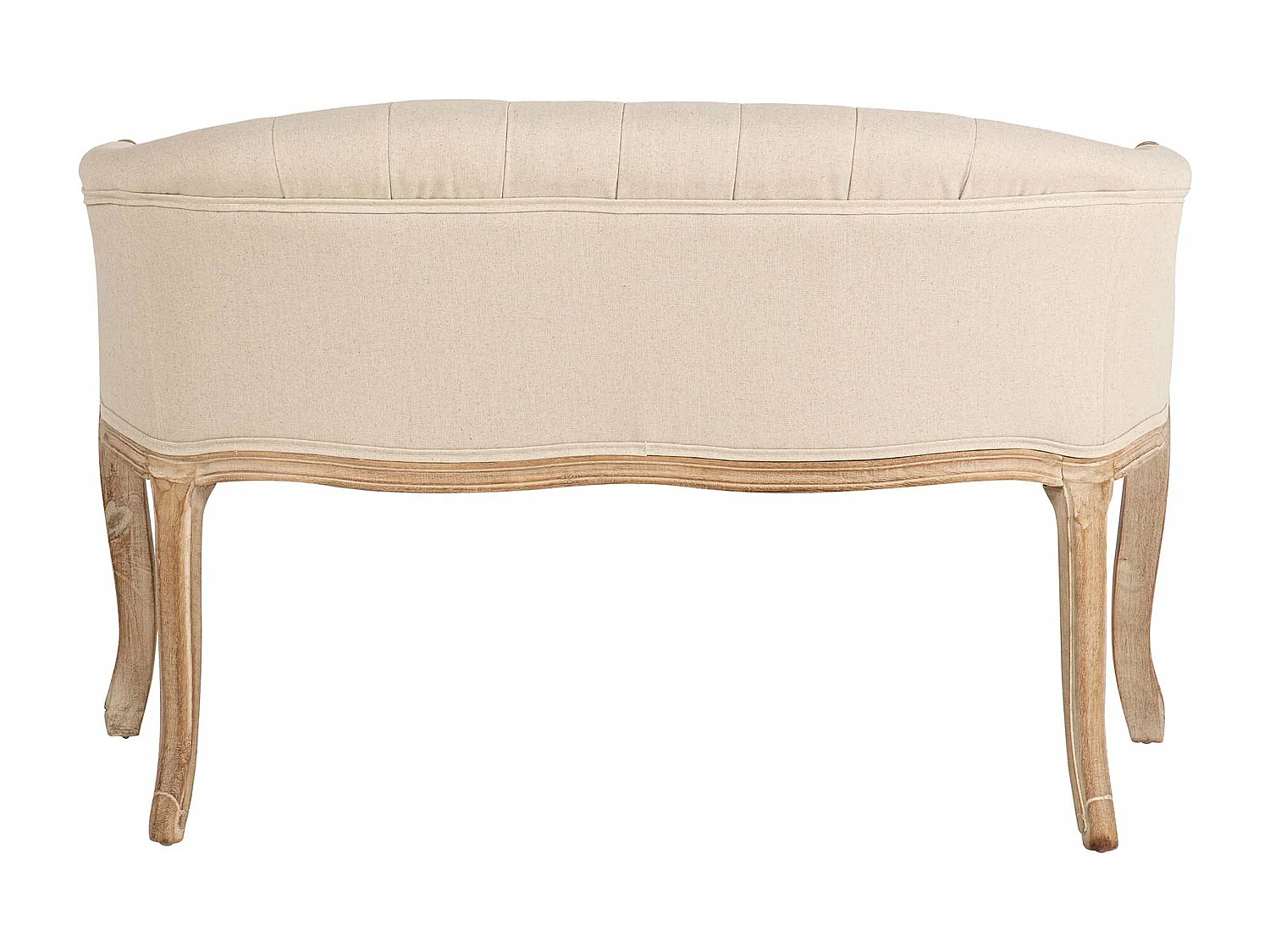 Butaca Doble Beige Capitoné Madera 107x61x71 Cm