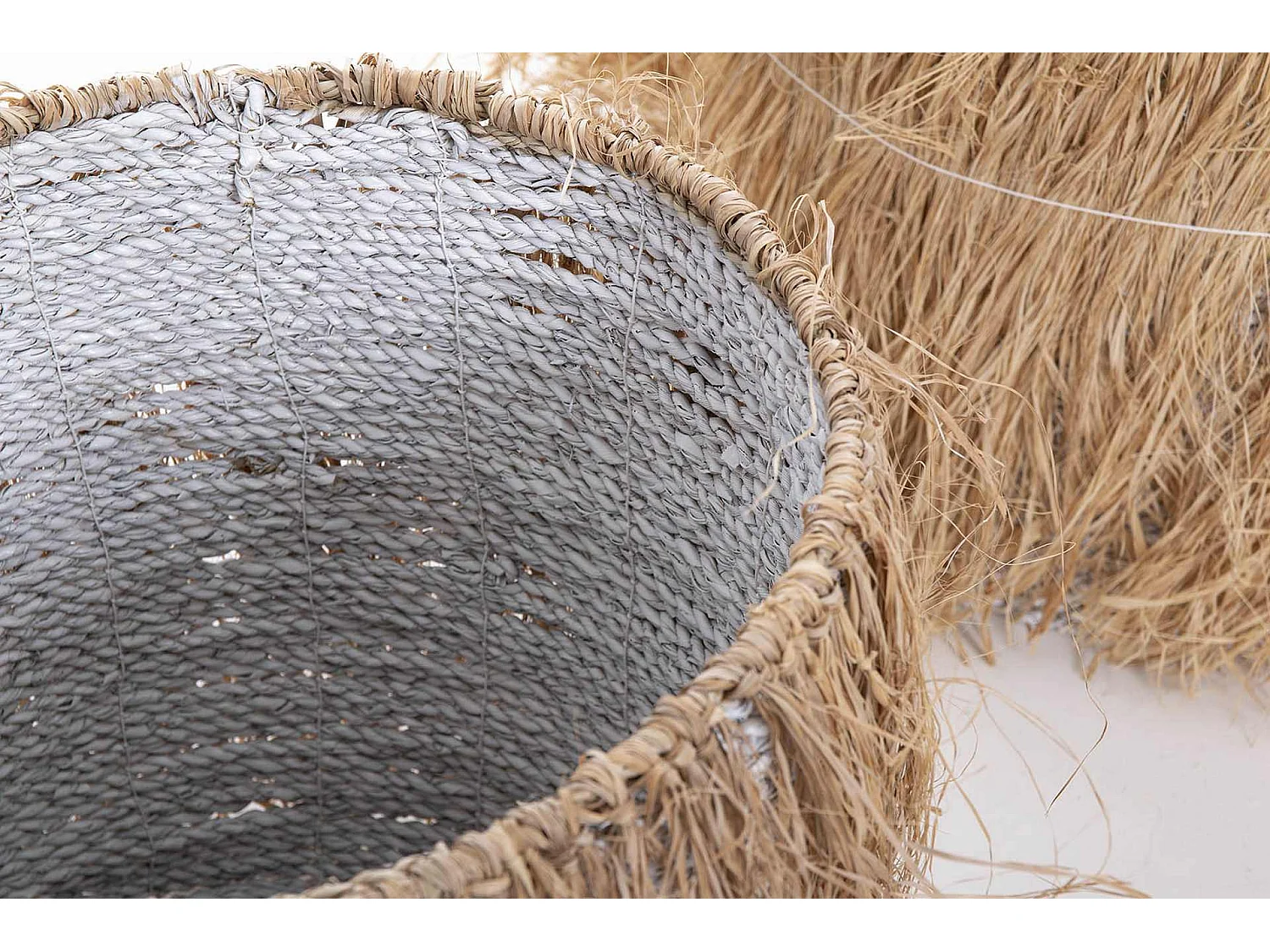 Set 3 Cestos Rafia 40x40x40, 35x35x35, 30x30x33 Cm