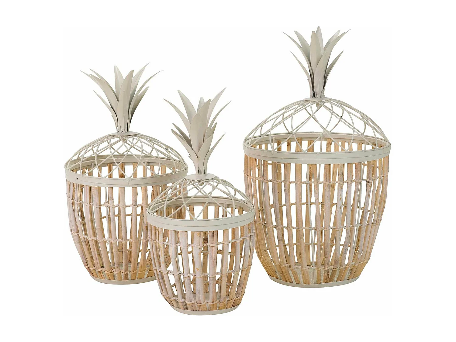 Set3 Cestas Metal 31x31x54 26x26x48 22x22x43 Cm