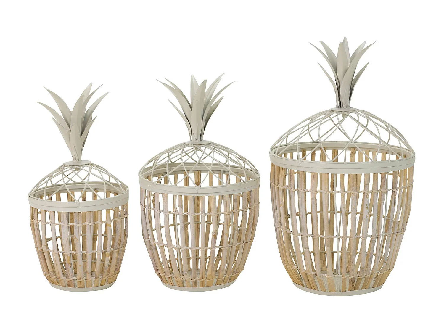 Set3 Cestas Metal 31x31x54 26x26x48 22x22x43 Cm