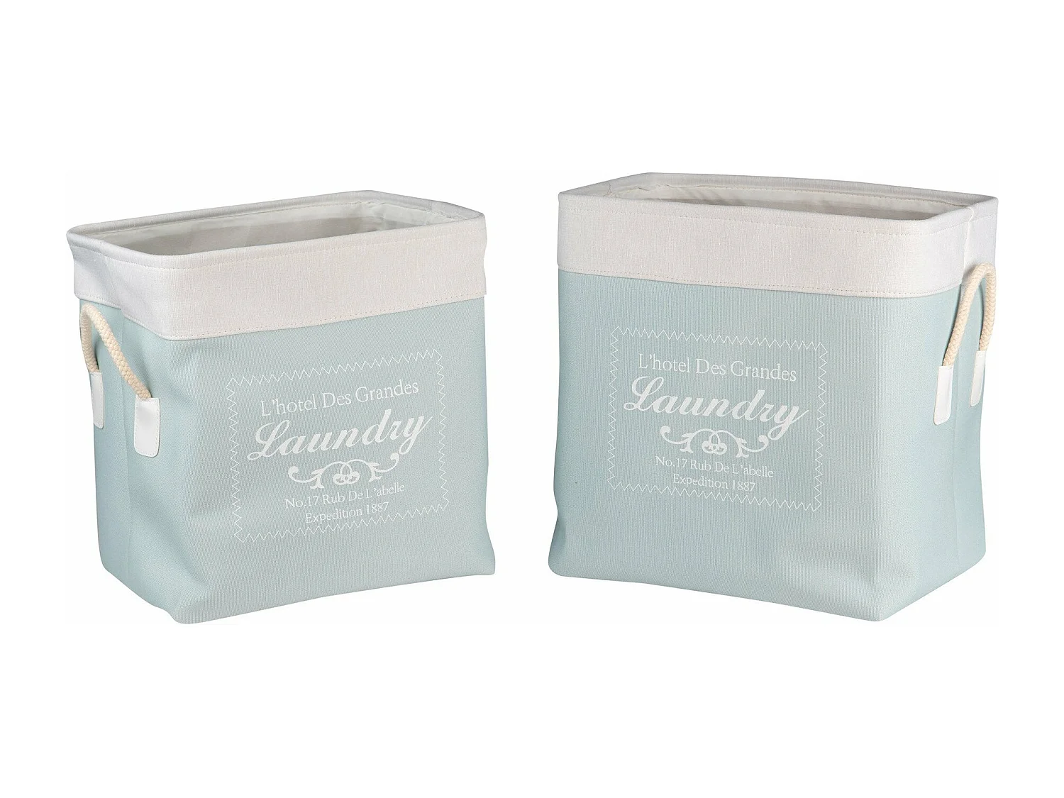 Set 2 Cestos Poliet/yute/algd.40x30x41/37x27x38 Cm