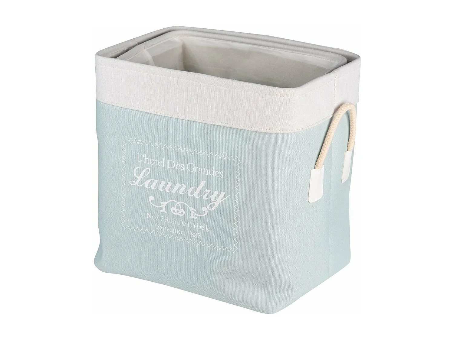 Set 2 Cestos Poliet/yute/algd.40x30x41/37x27x38 Cm