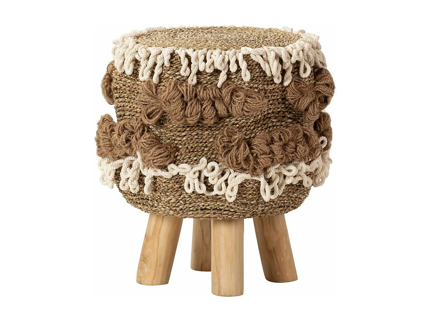 Puff Algodon Alga Natural 44x44x45 Cm