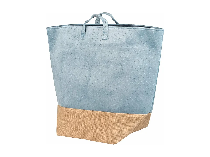 Cesto Ropa Velvet/yute Azul 30x30x50 Cm