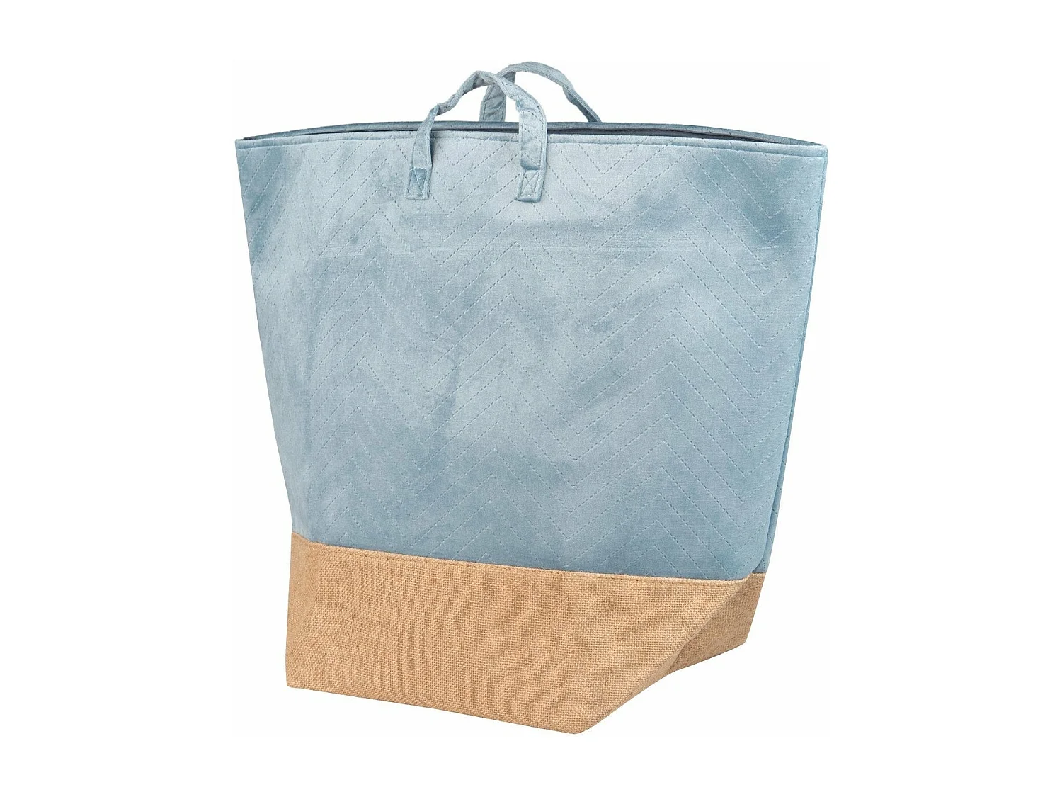 Cesto Ropa Velvet/yute Azul 30x30x50 Cm