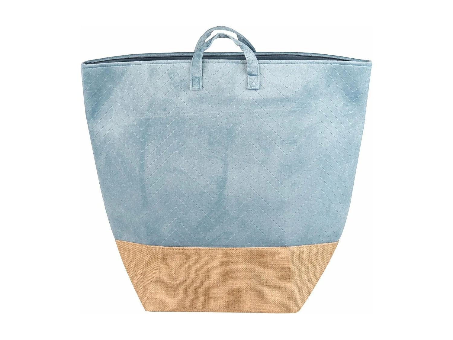 Cesto Ropa Velvet/yute Azul 30x30x50 Cm