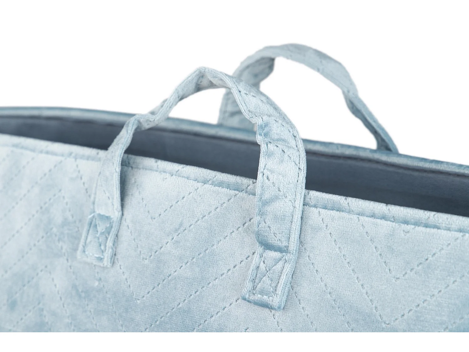 Cesto Ropa Velvet/yute Azul 30x30x50 Cm