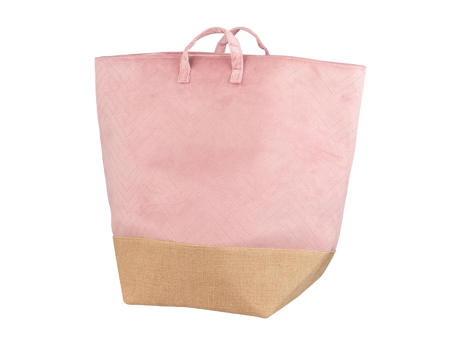Cesto Ropa Velvet/yute Rosa 30x30x50 Cm