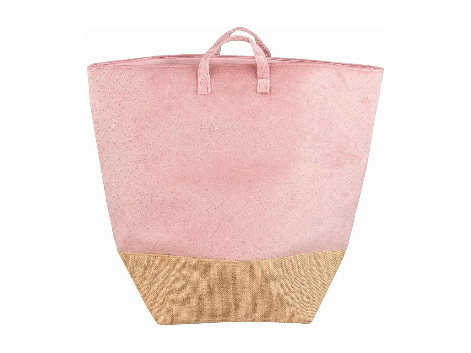 Cesto Ropa Velvet/yute Rosa 30x30x50 Cm