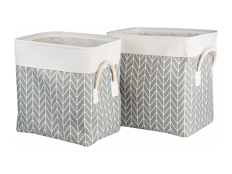 Set 2 Cestos Poliet/yute/algd.40x30x41/37x27x38 Cm