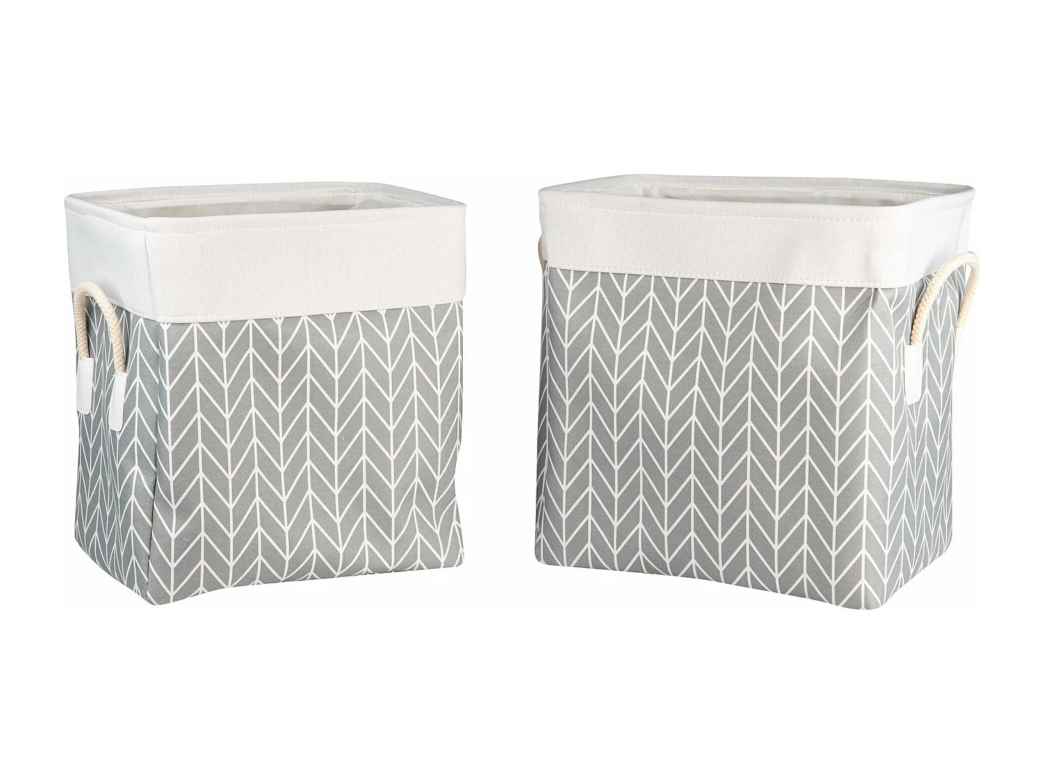 Set 2 Cestos Poliet/yute/algd.40x30x41/37x27x38 Cm