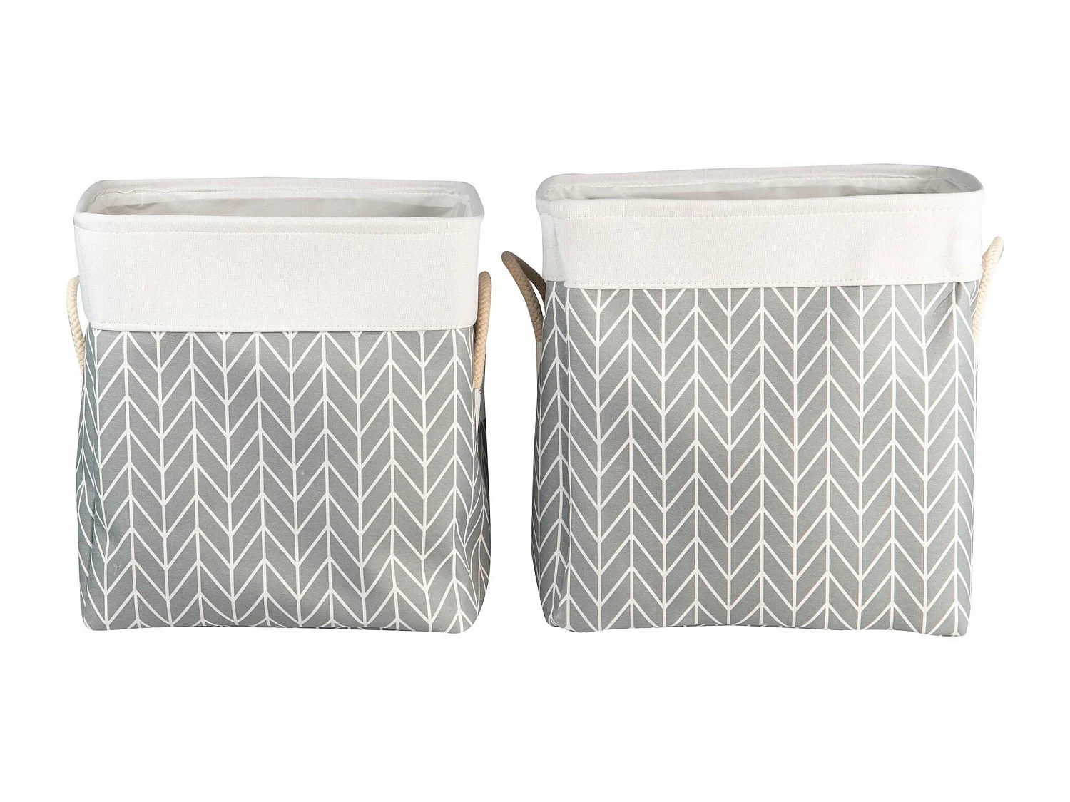 Set 2 Cestos Poliet/yute/algd.40x30x41/37x27x38 Cm