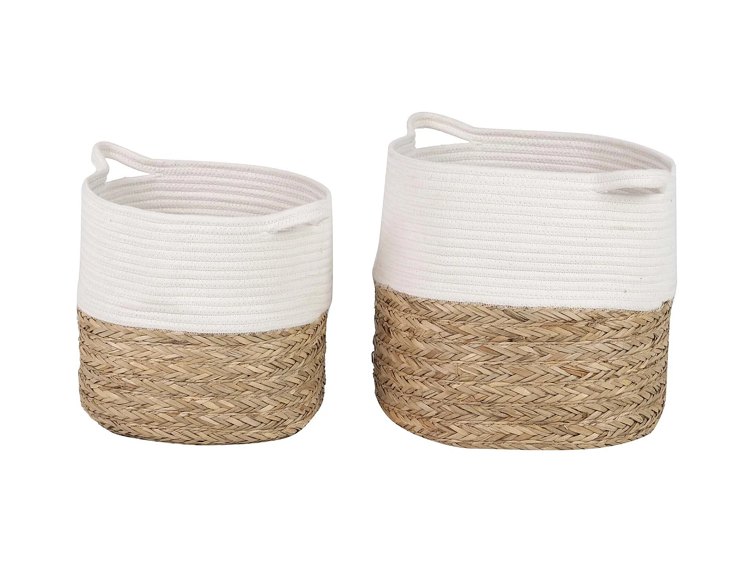 Set 2 Cestos Algodon/algas 43x35x32/38x30x26 Cm