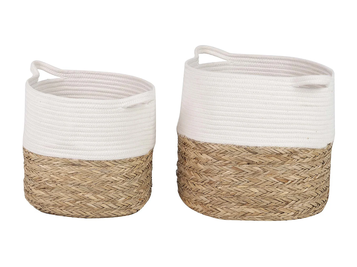 Set 2 Cestos Algodon/algas 43x35x32/38x30x26 Cm