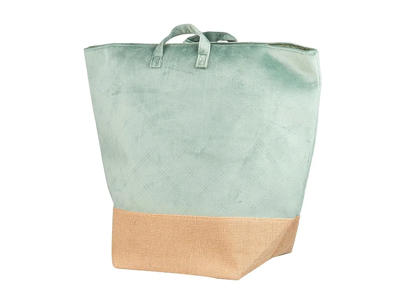 Cesto Ropa Velvet/yute Verde 30x30x50 Cm