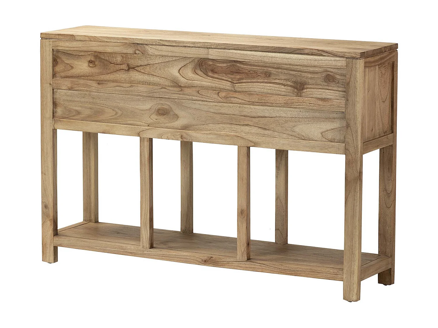 Aparador Madera Natural 9 Cajones 120x30x80 Cm
