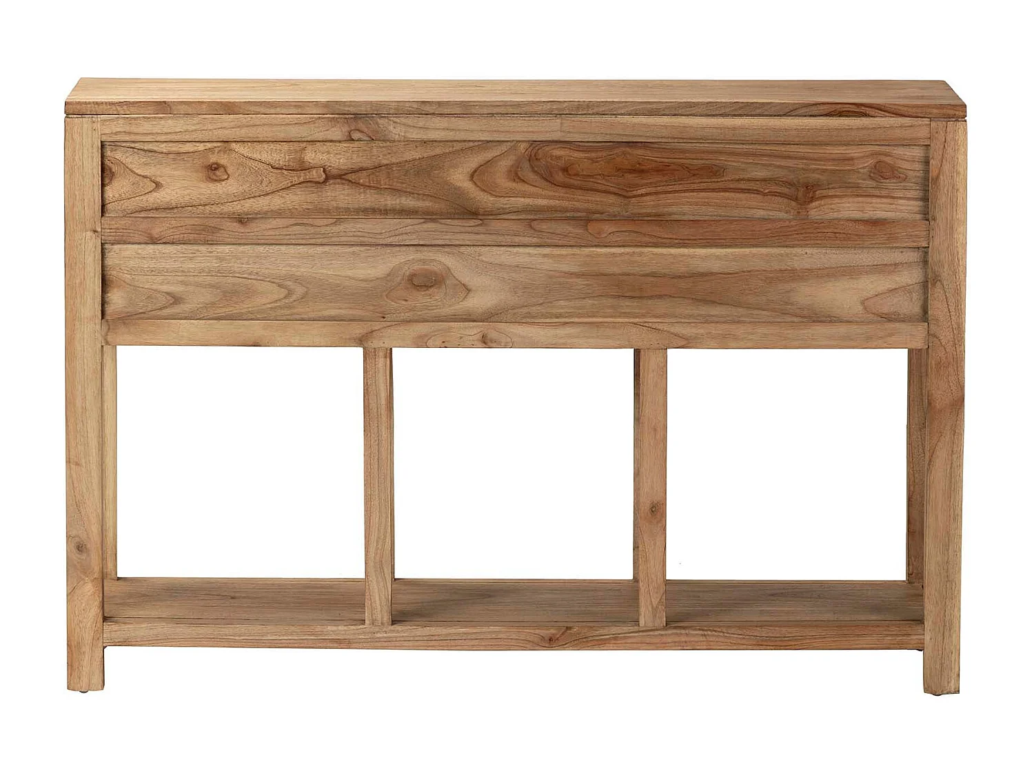 Aparador Madera Natural 9 Cajones 120x30x80 Cm