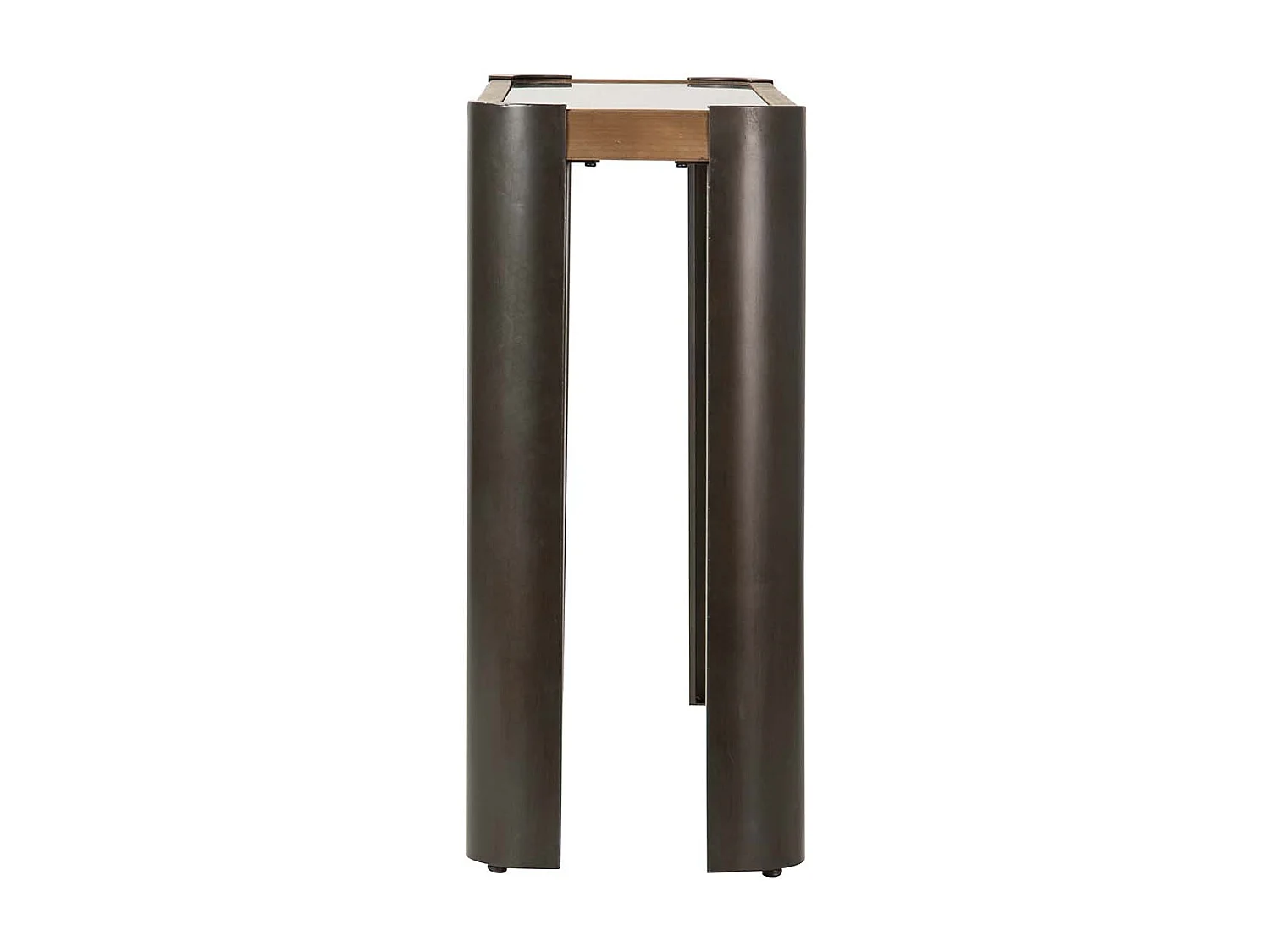 CONSOLA MADERA METAL MARRON NEGRO 132x36x81 CM