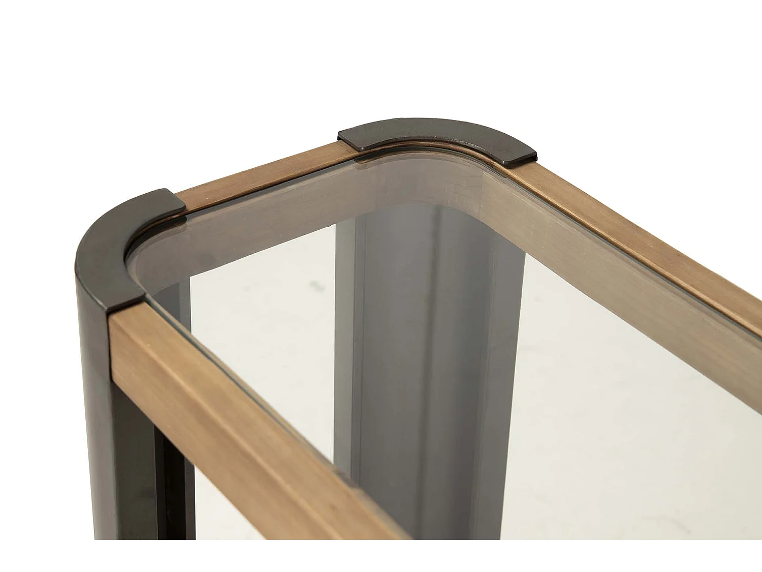 CONSOLA MADERA METAL MARRON NEGRO 132x36x81 CM