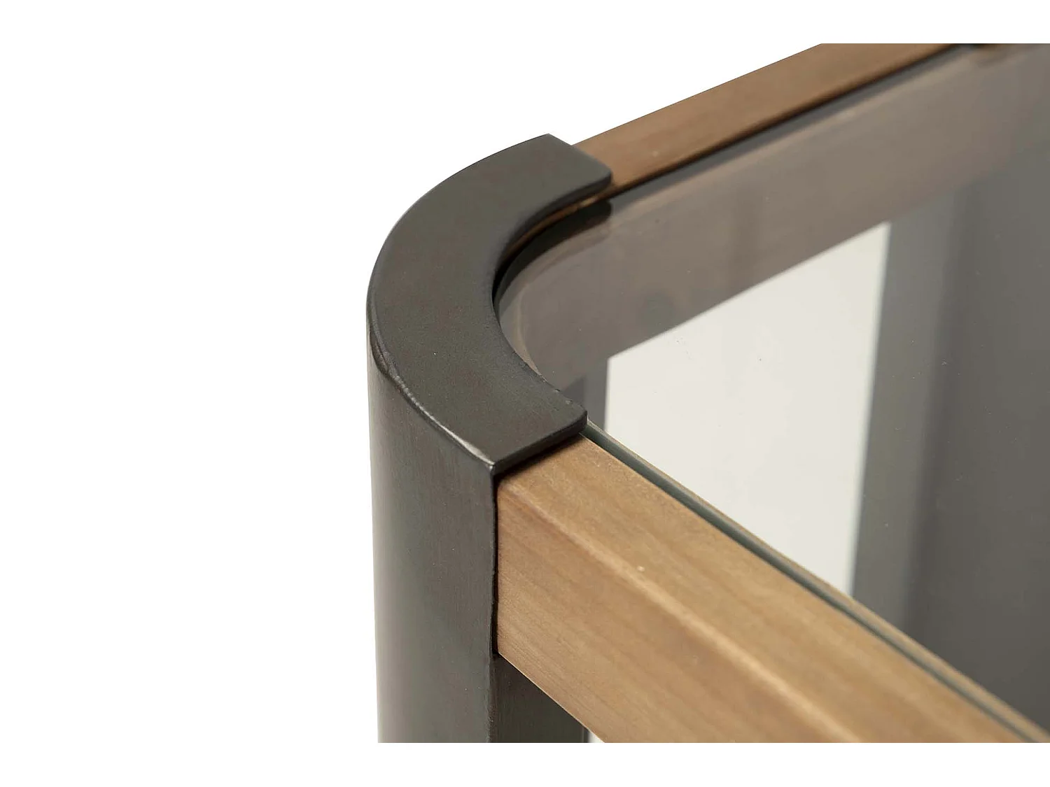 CONSOLA MADERA METAL MARRON NEGRO 132x36x81 CM