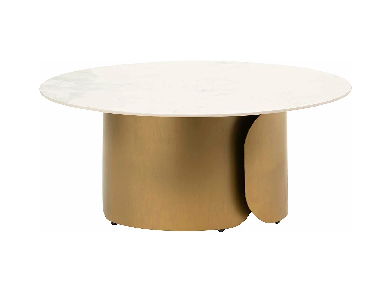Mesa Centro Inox. Marmol Sint. Macao 80x80x34 Cm