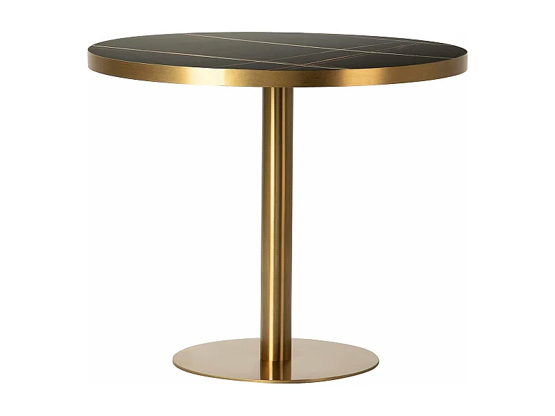 Mesa Comedor Acero Inoxidable Piedra Lodi 90x90x75 Cm