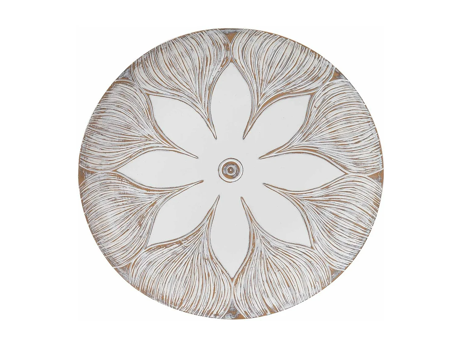 Centro Resina Blanco Marron 36x36x5 Cm