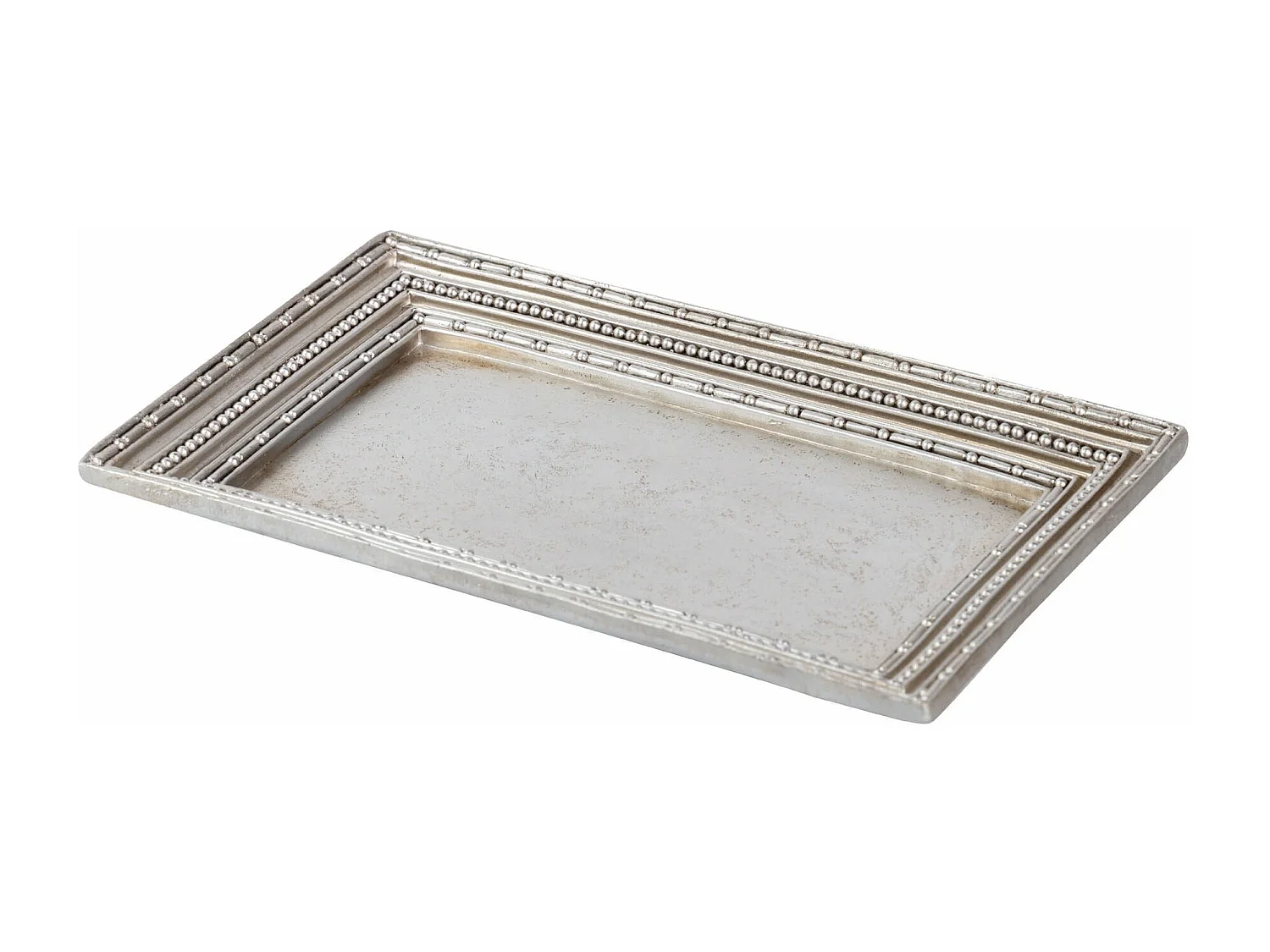 Bandeja Resina Plateada 25x14,5x2,5 Cm