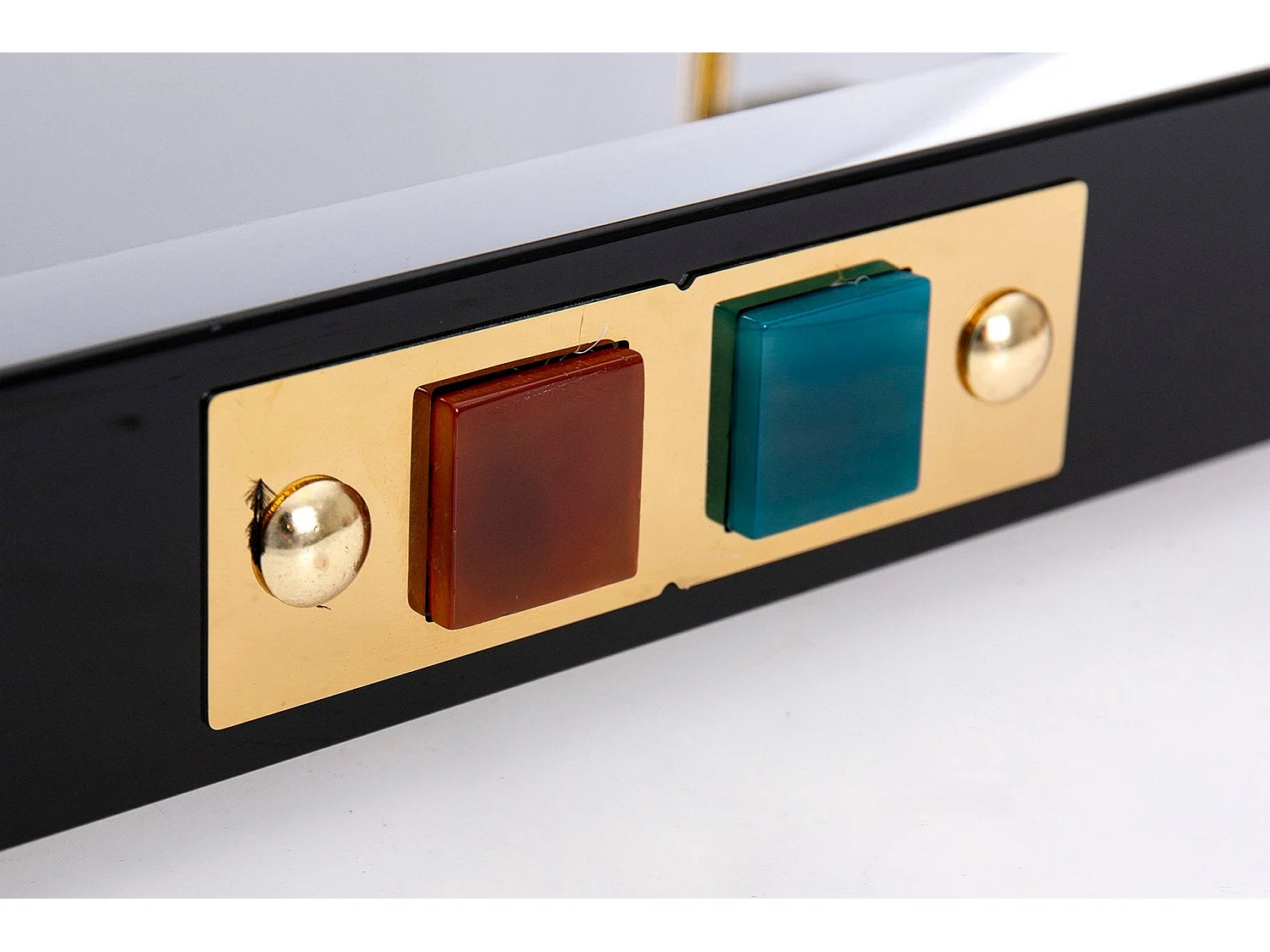 Bandeja Mdf Agata Negra Dorada 45x31x8 Cm