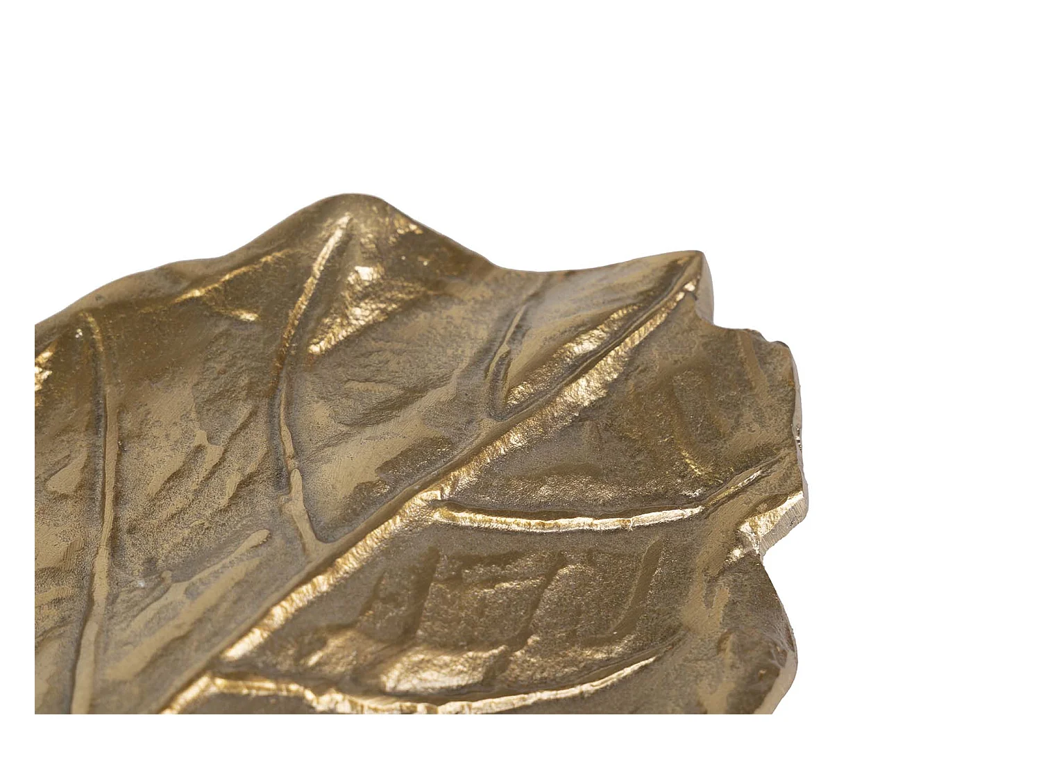 Centro Hoja Rough Gold 41x20x2 Cm