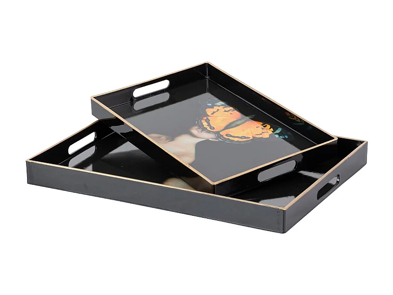 Set 2 Bandejas Retrato 48x35x4/40x26x4 Cm