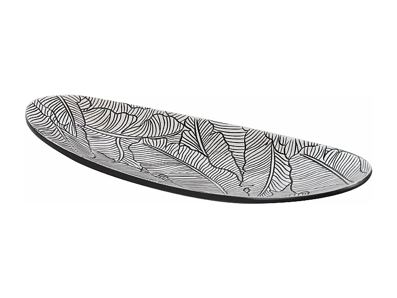 Centro Resina Blanco / Negro 49x20x6 Cm