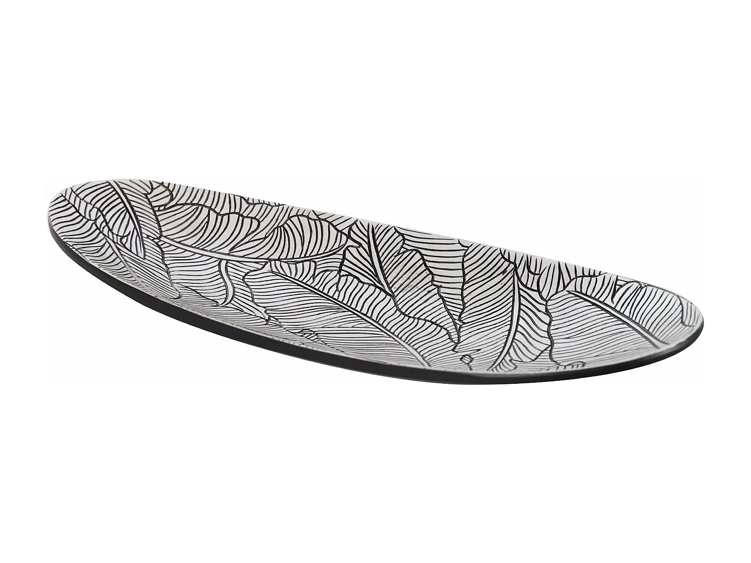 Centro Resina Blanco / Negro 49x20x6 Cm