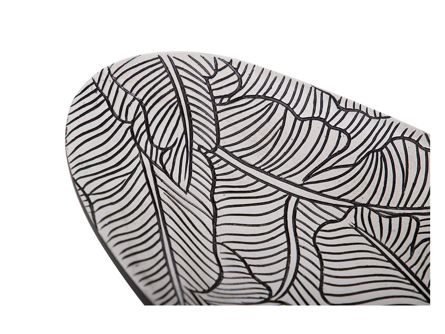 Centro Resina Blanco / Negro 49x20x6 Cm