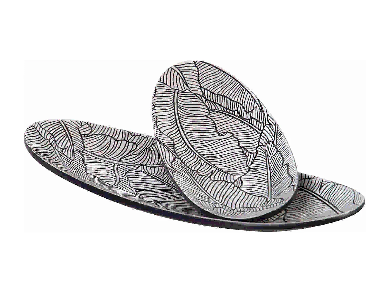 Centro Resina Blanco / Negro 49x20x6 Cm