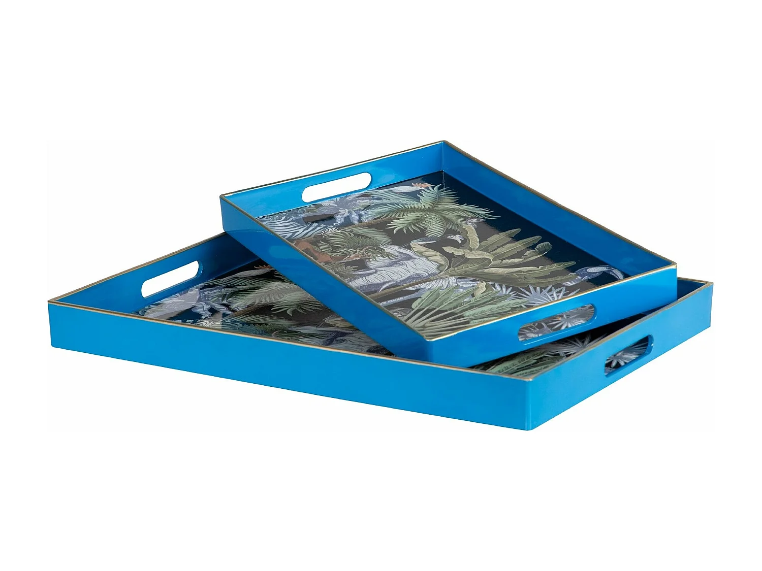 Set 2 Bandejas Safari 47,5x35x4/40x26x3,5 Cm