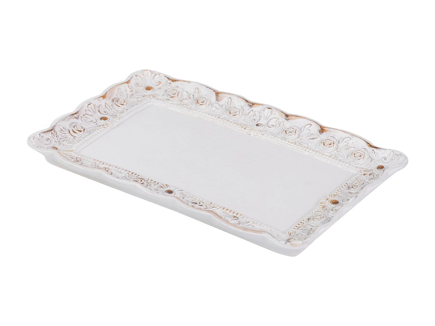 Bandeja Resina Blanco 25x14,5x2,5 Cm
