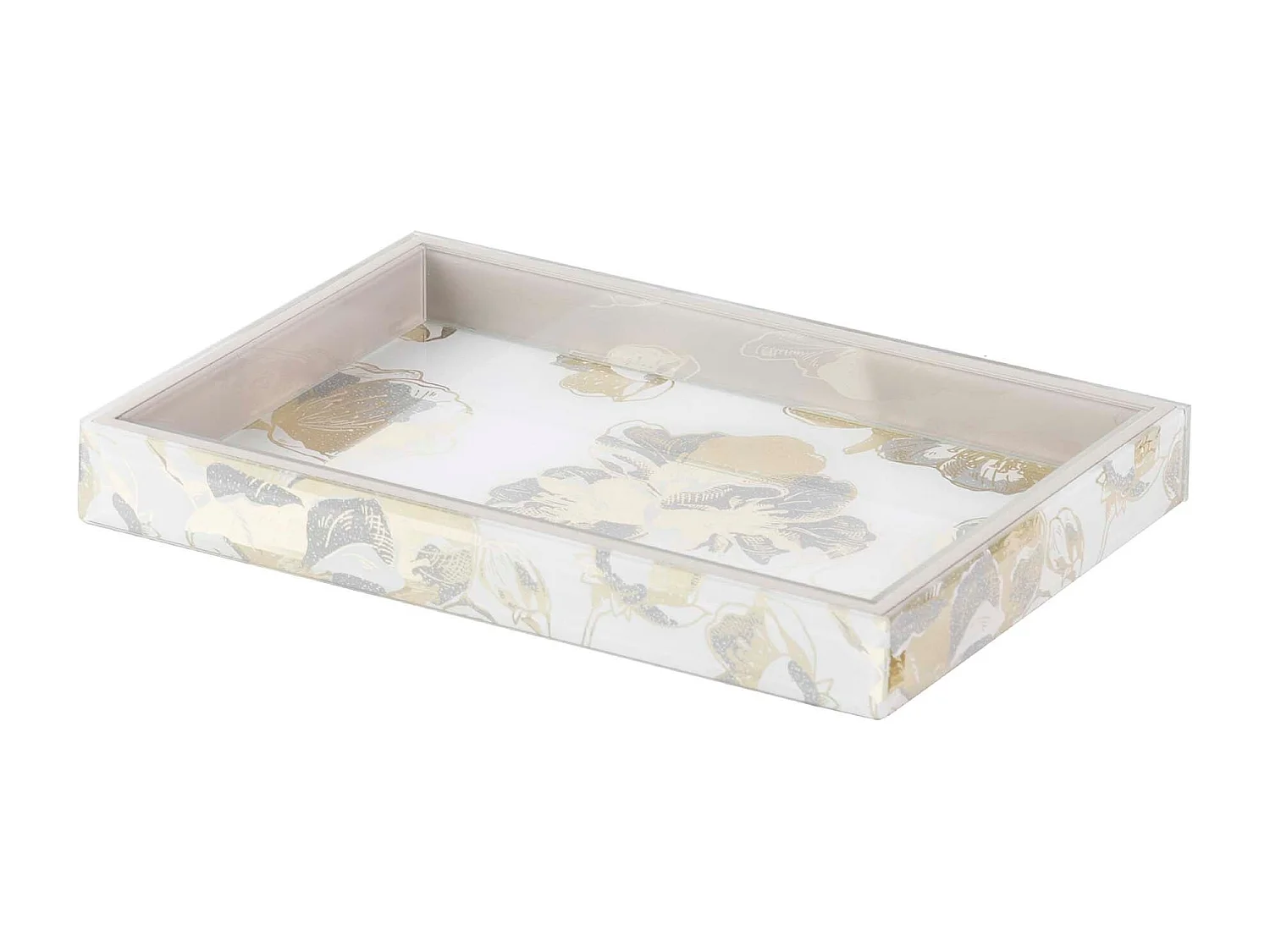 Bandeja Cristal Impresion Foil 26x18x3 Cm