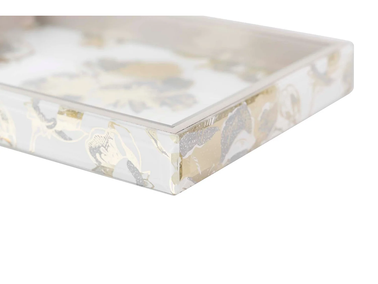 Bandeja Cristal Impresion Foil 26x18x3 Cm