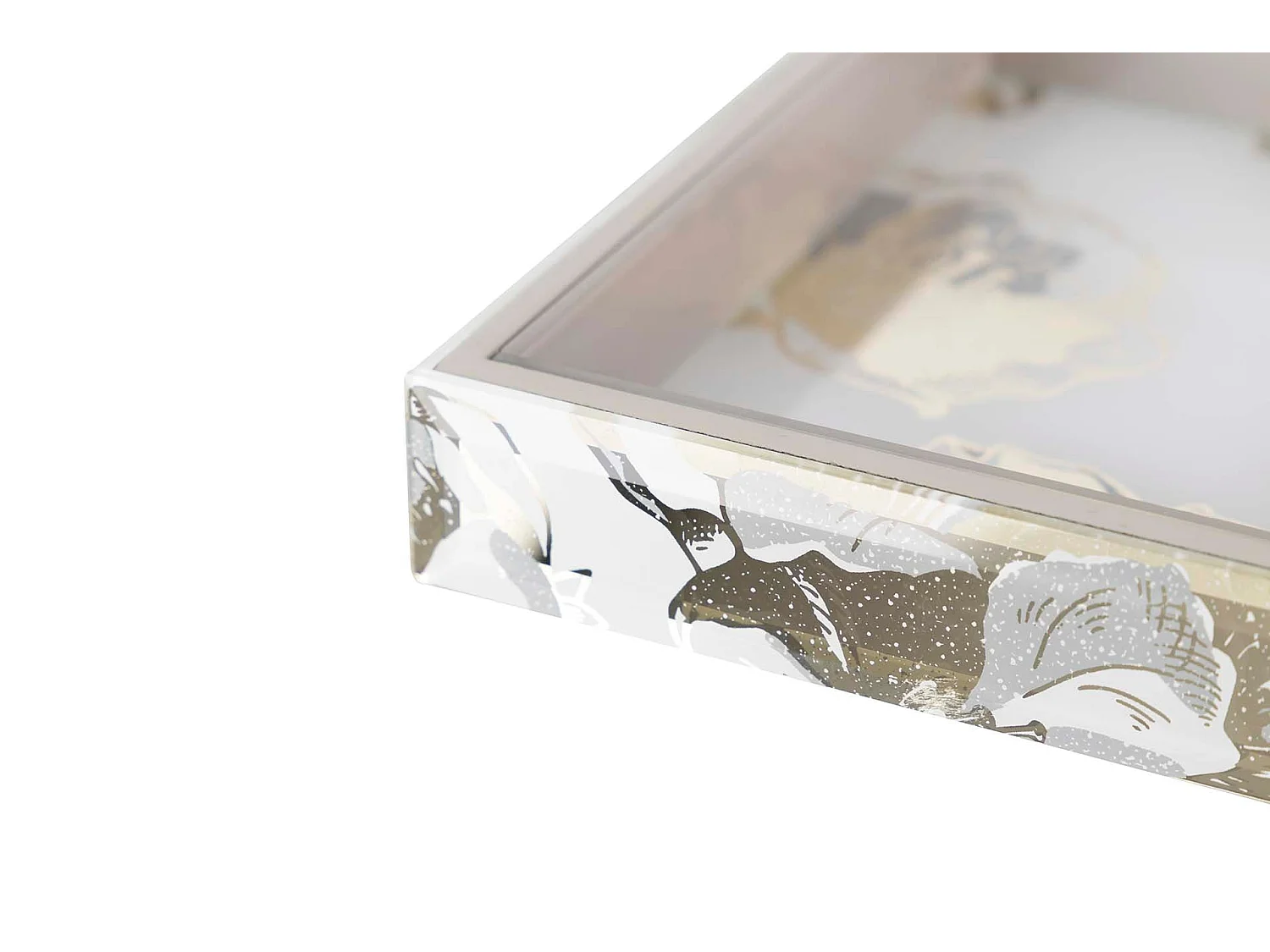 Bandeja Cristal Impresion Foil 26x18x3 Cm