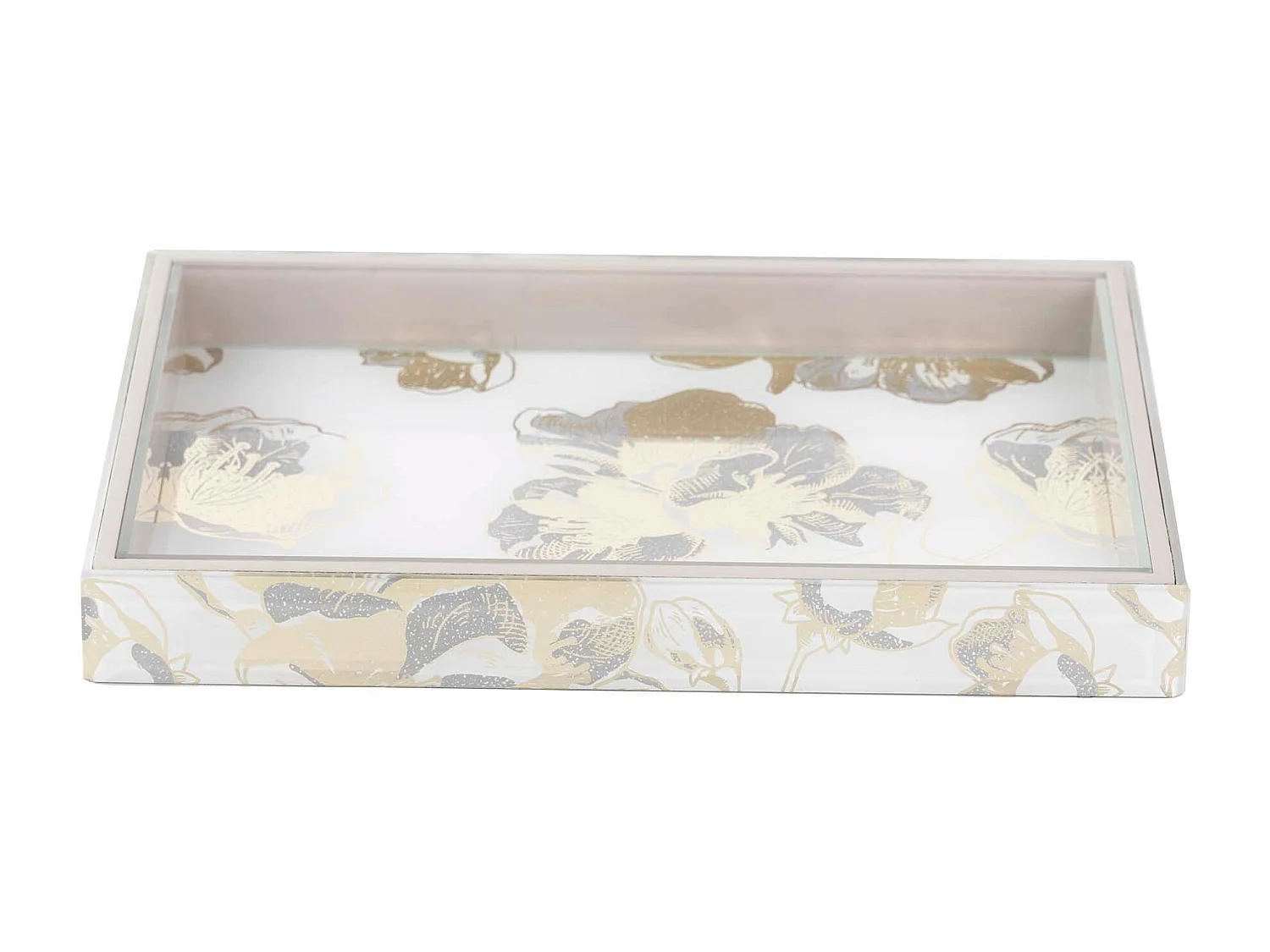 Bandeja Cristal Impresion Foil 26x18x3 Cm