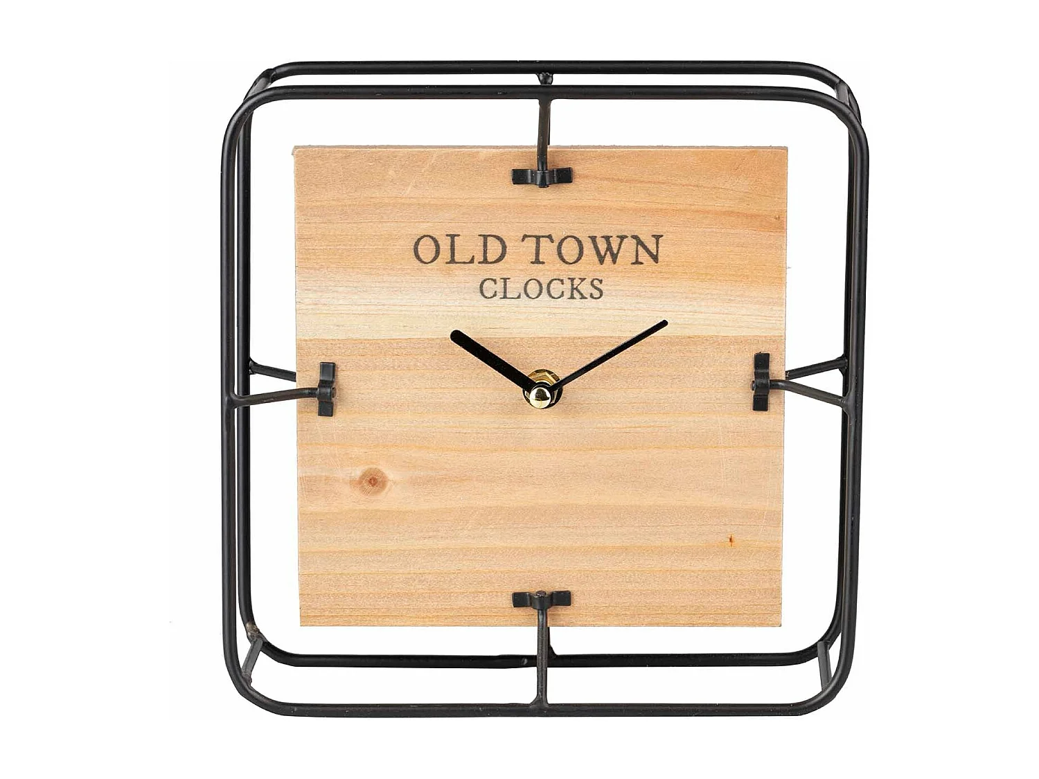 Reloj Sobremesa Metal Madera 21,5x6,5x21,5 Cm