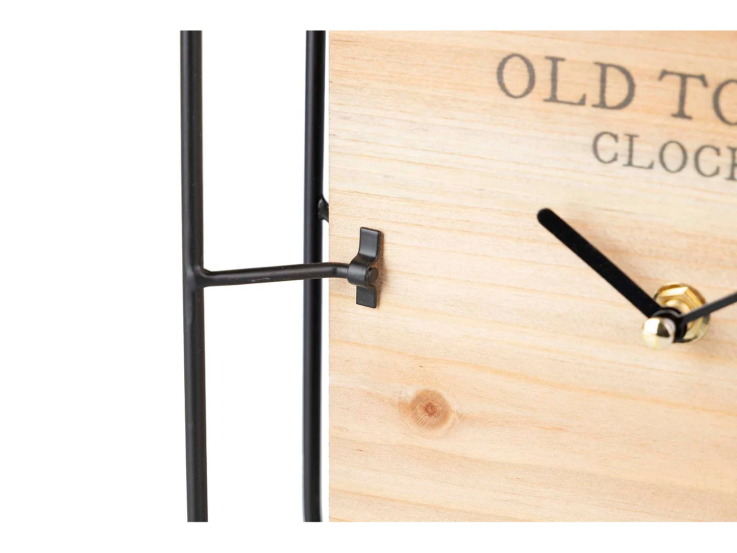 Reloj Sobremesa Metal Madera 21,5x6,5x21,5 Cm